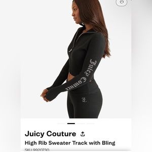 Black Fold Over Juicy Tracksuit
